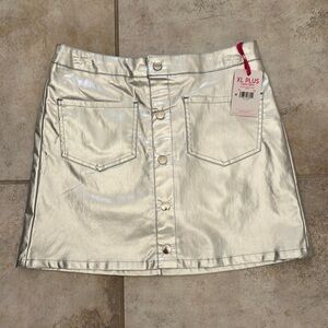 Justice Silver Button-Front Skirt Size XL 16/18 Plus